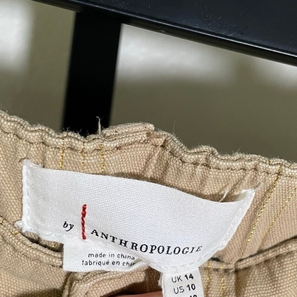 Anthropologie Size 10 High Rise Straight Leg Cargo Pants‎ Gold Utility Pockets - Picture 5 of 6